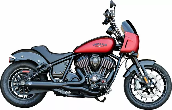 Sistema de escape 2-en-1 Qualifier S&S CYCLE Exhaust Qualifier 2:1 Guardian Blk 49 State Indian Chief