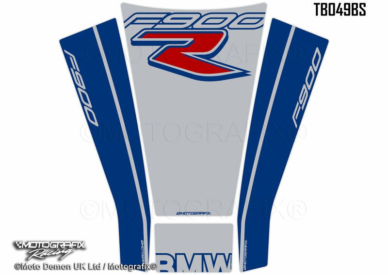 Set de 4 protectores de depósito MOTOGRAFIX color azul/blanco BMW F900R