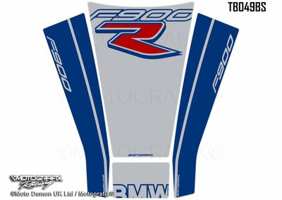 Set de 4 protectores de depósito MOTOGRAFIX color azul/blanco BMW F900R