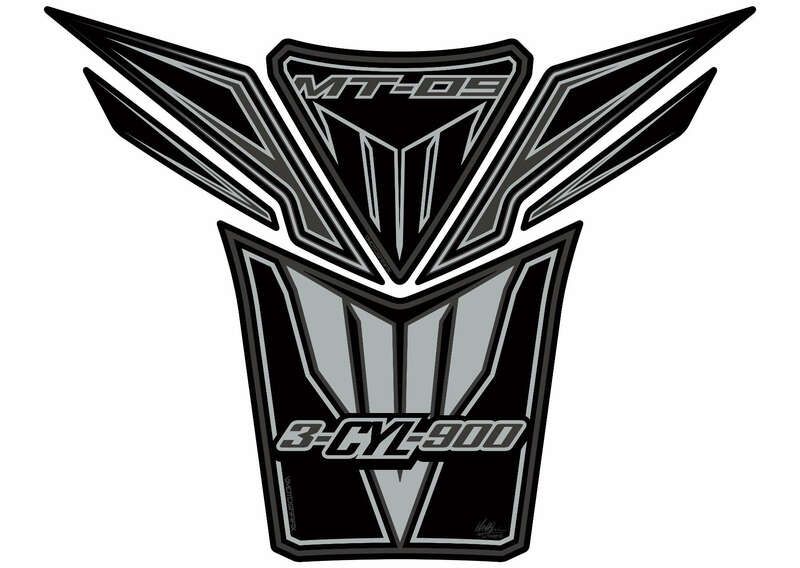 Protector de depósito Motografix YAMAHA MT-09 6 piezas negro/plata