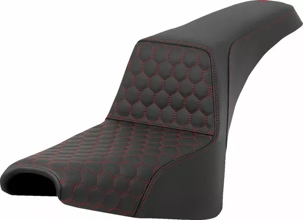 Asiento Honeycomb Step-Up SADDLEMEN SEAT STEP UP FXBB/FXST - FRONT HC - RED STITCH