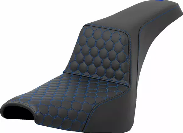 Asiento Honeycomb Step-Up SADDLEMEN SEAT STEP UP FXBB/FXST - FRONT HC - BLUE STITCH