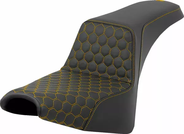 Asiento Honeycomb Step-Up SADDLEMEN SEAT STEP UP FXBB/FXST - FRONT HC - GOLD STITCH