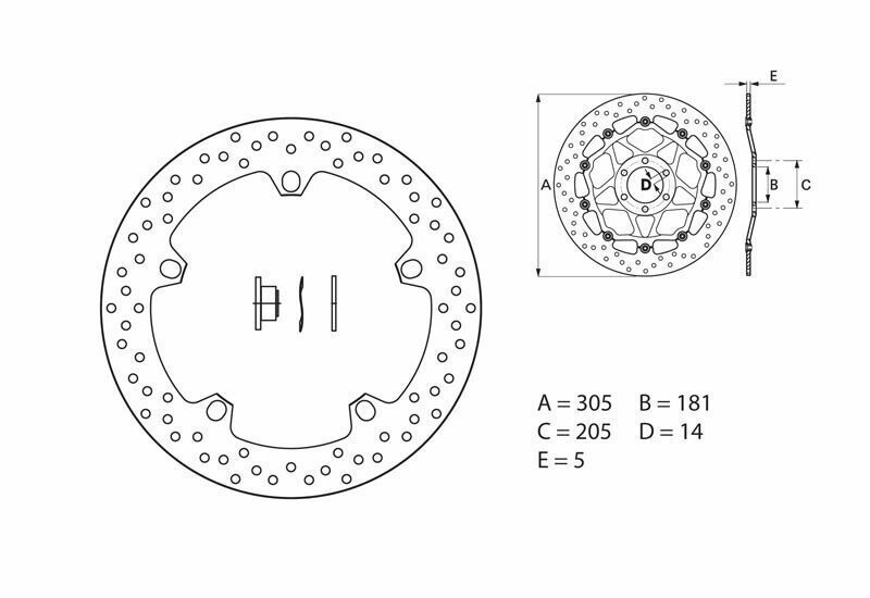 Disco de freno BREMBO Serie Oro redondo fijo para BMWR1200GS / R1250GS