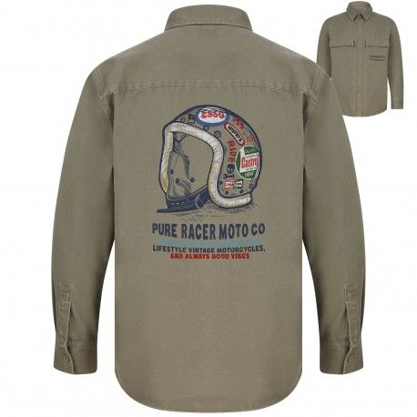 CAMISA PURERACER STICKERS KHAKI