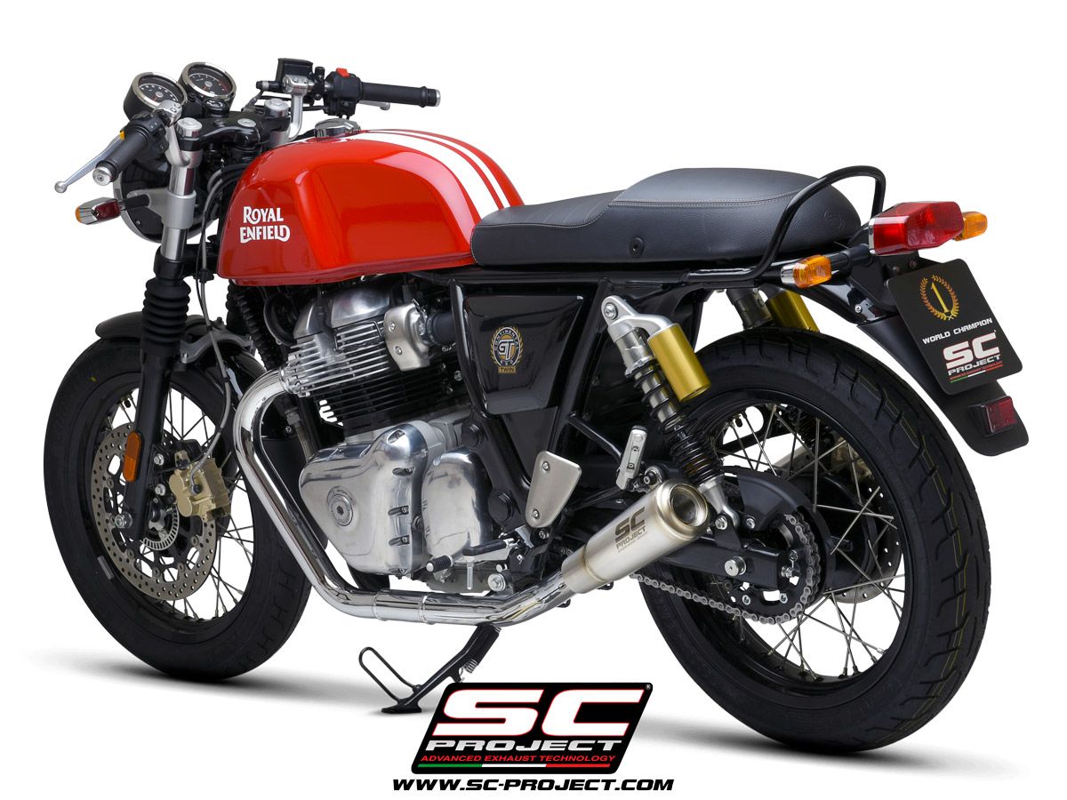 Escape Sc-Projecto Royal Enfield CONTINENTAL GT 650 (2019 - 2025) Par de escapes S1-GP acero inoxidable PARA USO EXCLUSIVO EN CARRERAS