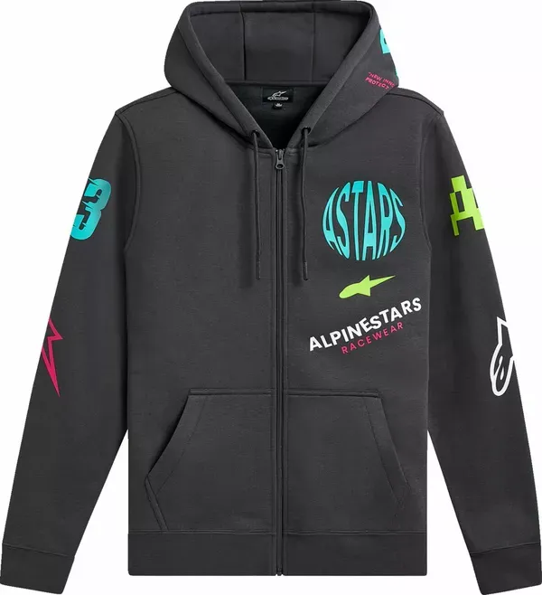 Sudadera con capucha Variegate (con cremallera) ALPINESTARS HOODIE ZIP VARIEGATE GUNMETAL