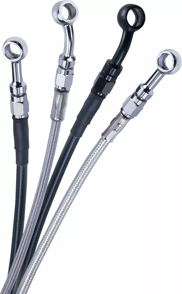 Línea de freno superior BARNETT BRAKE LINE UPPER BLACK +8 para Harley Davidson FLHXSE 1977 ABS Street Glide CVO 121