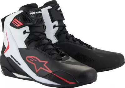 Zapatos para moto Faster-4 ALPINESTARS SHOE FASTER V4 BLK/WHT/RD