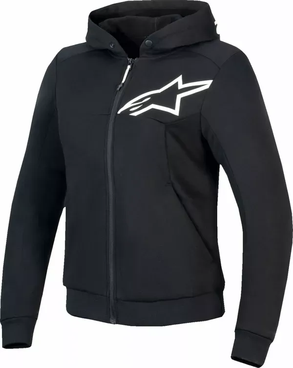 Sudadera con capucha Stella Chrome v2 Sport para mujer ALPINESTARS JACKET/HOODIE 4W CHROME V2 BLK/WHT