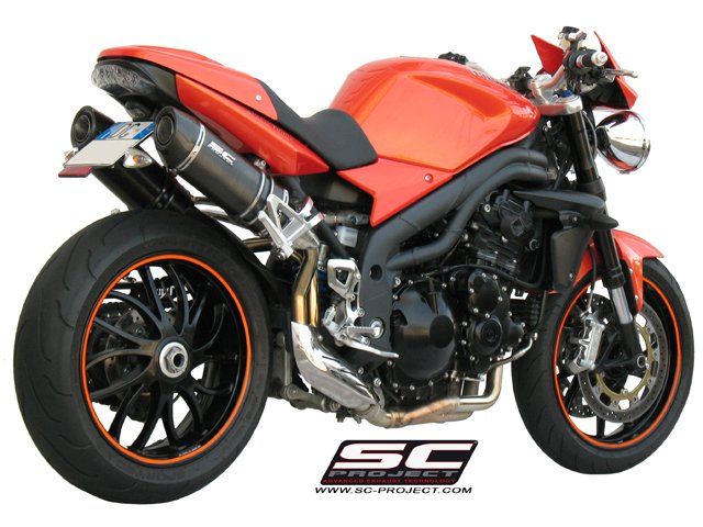 Escape Sc-Project TRIUMPH SPEED TRIPLE 1050 (2007 - 2010) Par de escapes Oval carbono HOMOLOGADO EN CARRETERA