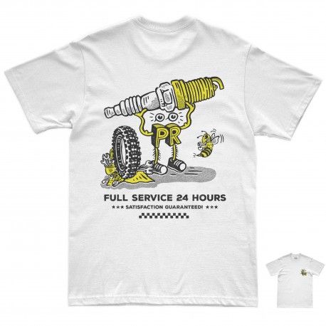 CAMISETA PURERACER SPARK PLUG GARAGE WHITE