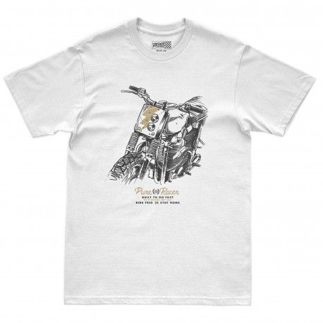 CAMISETA PURERACER MOTO DRAW 3 BLANCA