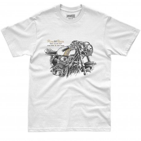 CAMISETA PURERACER MOTO DRAW 4 BLANCA