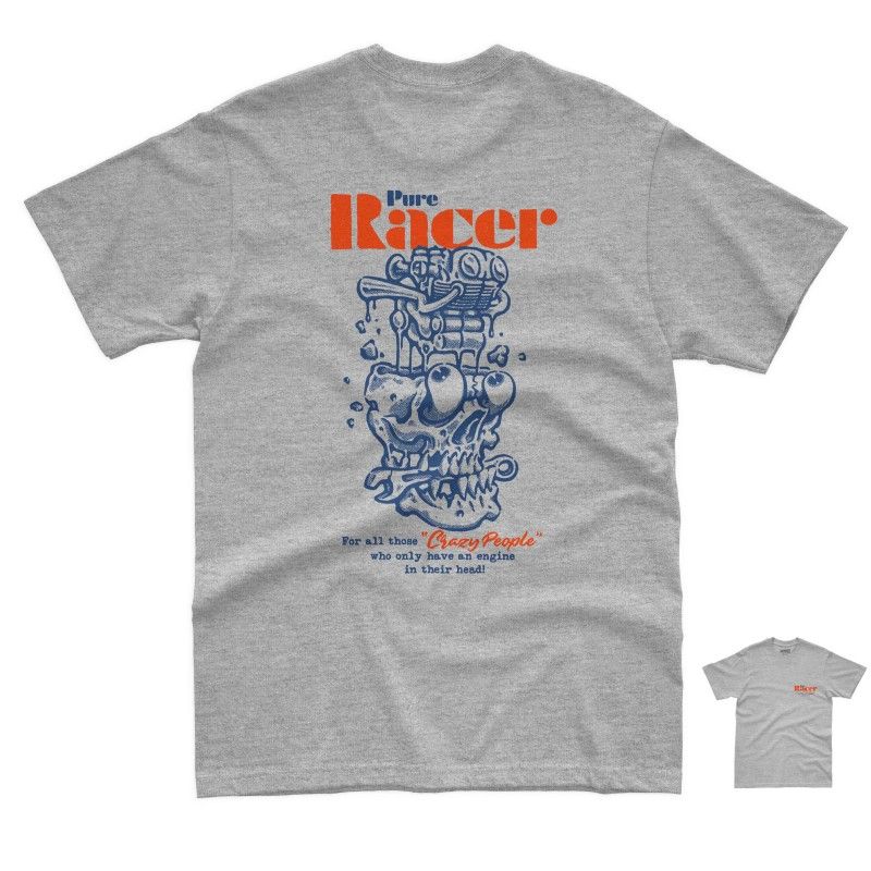 CAMISETA PURERACER BRAIN MOTO HEATHER GREY