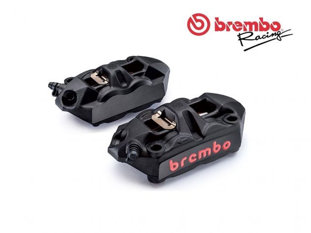 KIT PINZAS BREMBO RACING 108MM M4 NEGRO + JUEGO PASTILLAS