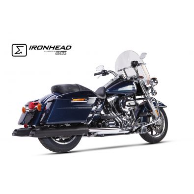 Escape Ixil SLIP ON - IRONHEAD ROUND BLACK - HARLEY DAVIDSON TOURING ROAD KING 2006-2016