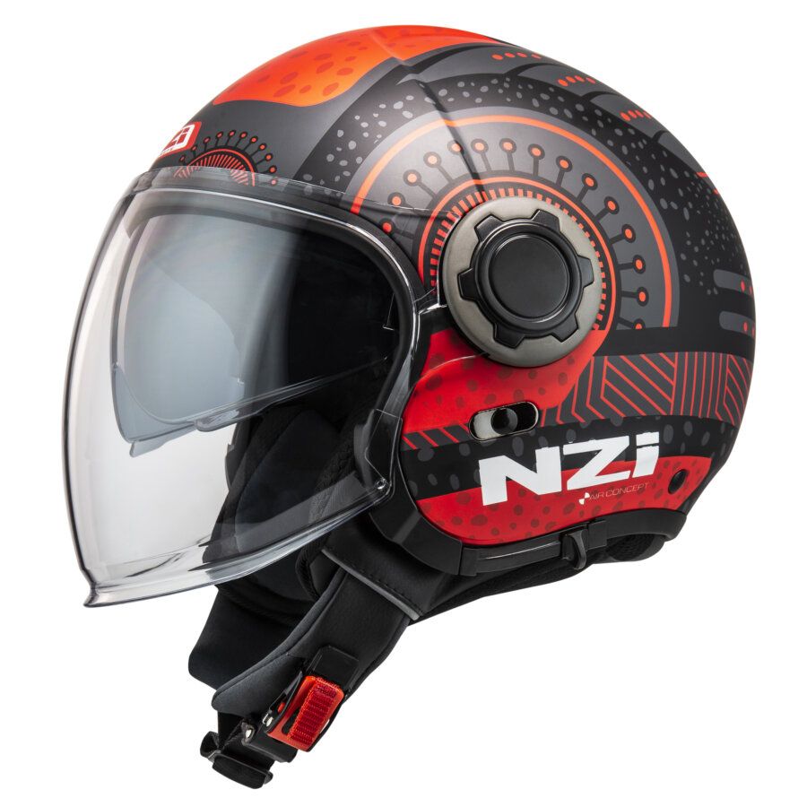 Casco jet NZI RINGWAY 2 DUO ANTERA ANTRACITE&RED MATT