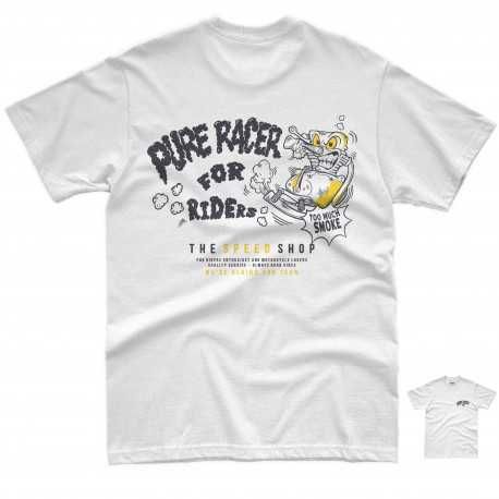 CAMISETA PURERACER TOO MUCH SMOKE WHITE