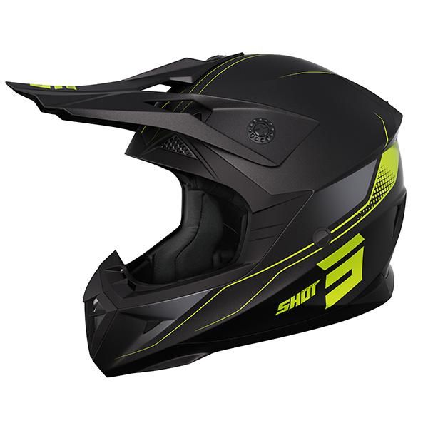 Casco Shot Pulse Color Negro / Amarillo Neon Mate