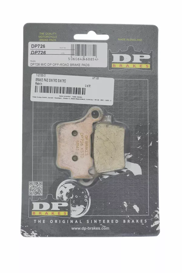 Pastillas de freno metal sinterizado DP BRAKES DP726 BRAKE PAD SINTRD para GAS GAS/ KTM/ HUSQVARNA