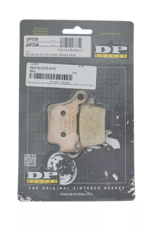 Pastillas de freno metal sinterizado DP BRAKES DP726 BRAKE PAD SINTRD para GAS GAS/ KTM/ HUSQVARNA