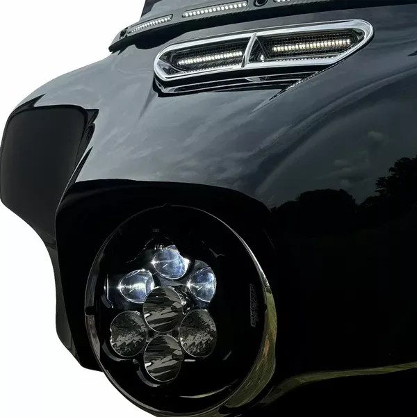 Foco delantero LED Shark Demon™ CUSTOM DYNAMICS HEADLIGHT SHARK DEMON LED para HARLEY DAVIDSON 94-23 FLH HOMOLOGADO