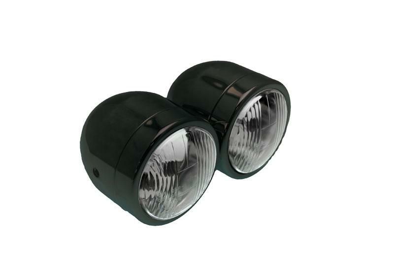Doble óptica universal Ø90mm negro homologado