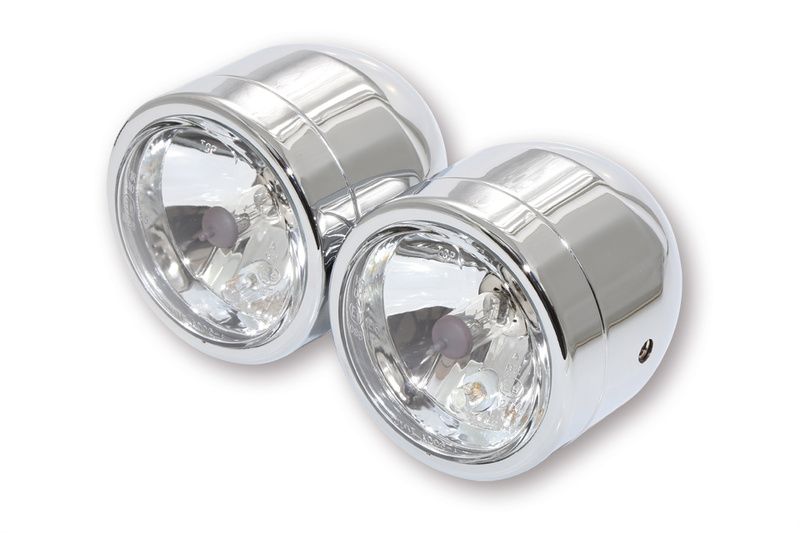 Focos delanteros Homologados HIGHSIDER smart Set With 2 Chrome Headlights, High Beam + Dipped Beam E-gepr.