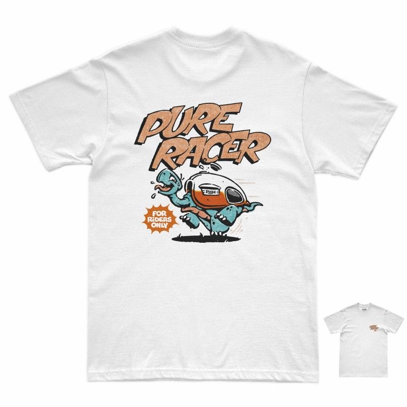 CAMISETA PURERACER SLOW BUT FUELED WHITE