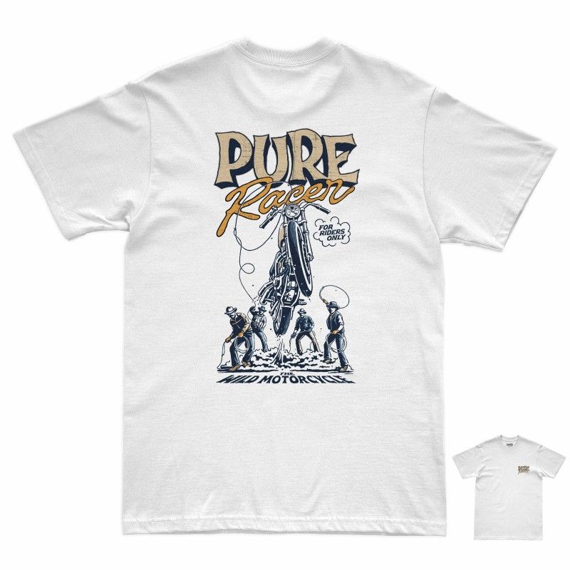 CAMISETA PURERACER WILD MOTORCYCLE WHITE