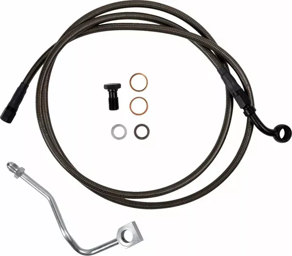 Línea de freno superior BARNETT BRAKE LINE UPPER CARBON COAT W/BLACK FITTINGS +6 para HARLEY DAVIDSON FLTRXSE 1977 ABS Road Glide CVO 121