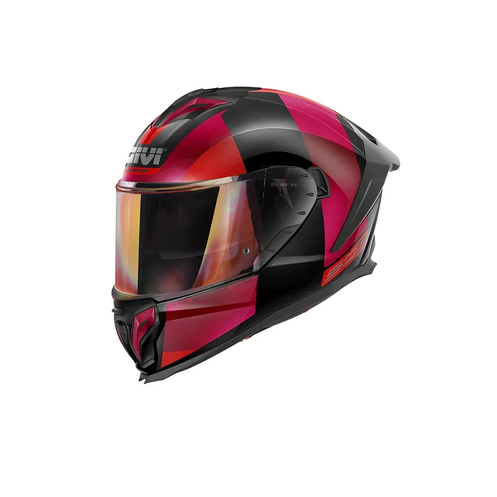 GIVI CASCO FULL H503 VISION BLACK BORD . RED - VNBR