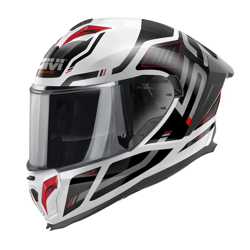 GIVI CASCO FULL H503 QUASAR WHITE BLACK RED - QSWR