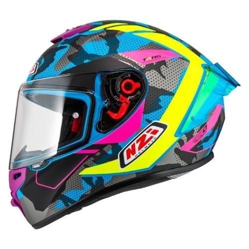 TRENDY 3 STREAM CAMU BLUE&NEON&PINK&BLUE S MATT CLEAR + TINTED VISOR