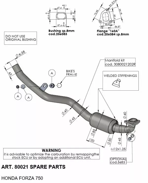 COLECTORES  LEOVINCE HEAD PIPES HONDA FORZA 750