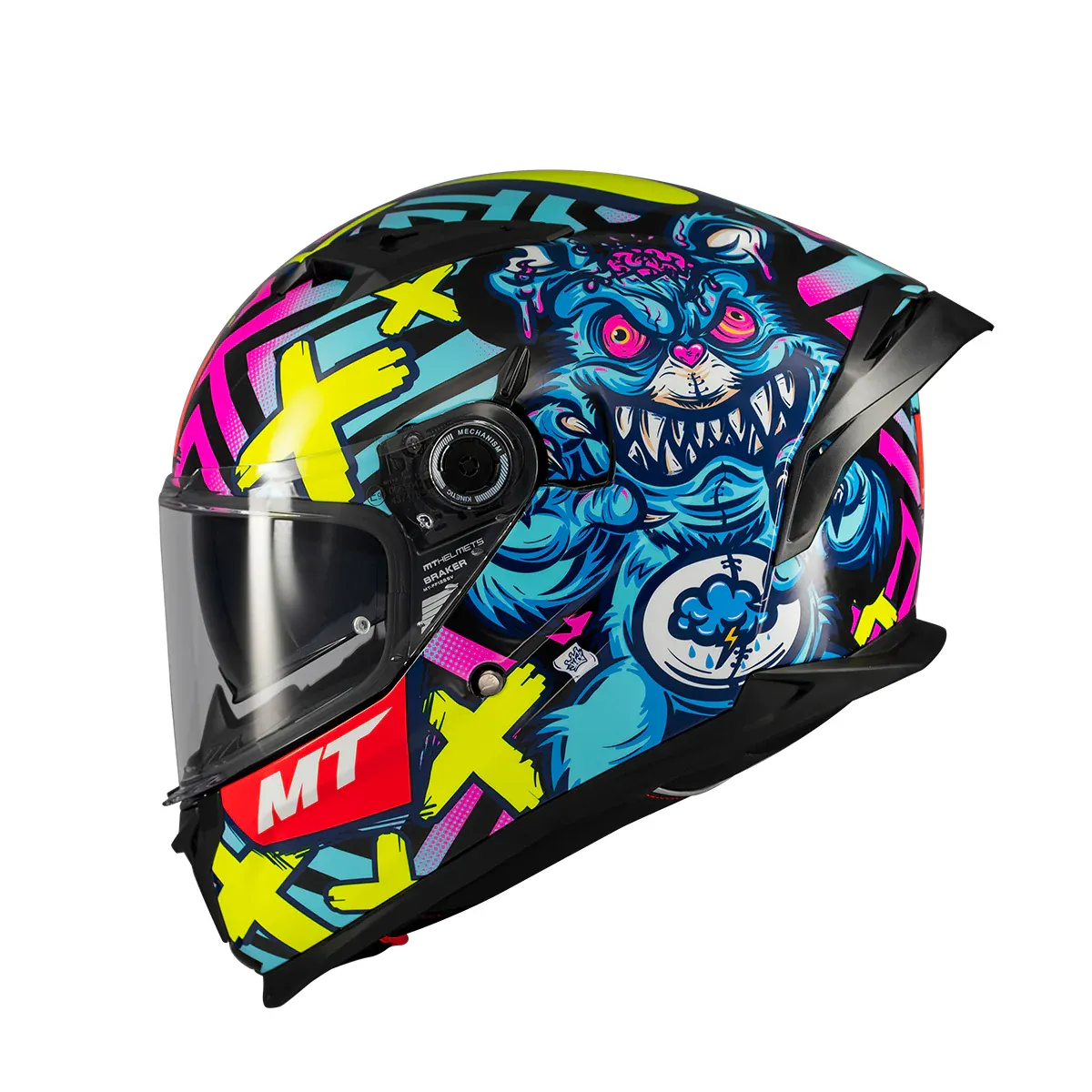 MT HELMETS BRAKER SV CRAZY TEDDY B7 BRILLO