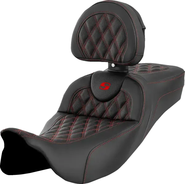 ASIENTO SADDLEMEN SEAT ROAD SOFA - FLT 08-UP - LS - RED - W/BR EXT