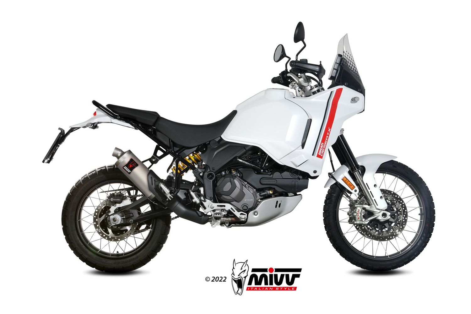 Escape Mivv Dakar Titanio DUCATI DESERTX 2022 > 2025