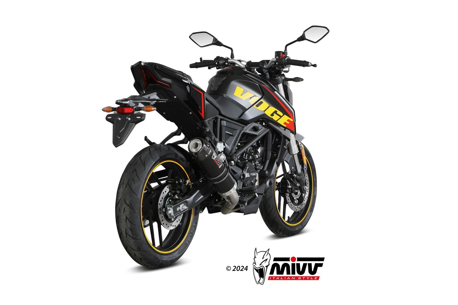 Escape Mivv GP ACERO INOXIDABLE NEGRO CON COPA DE CARBONO VOGE BRIVIDO 125 R 2023 > 2024