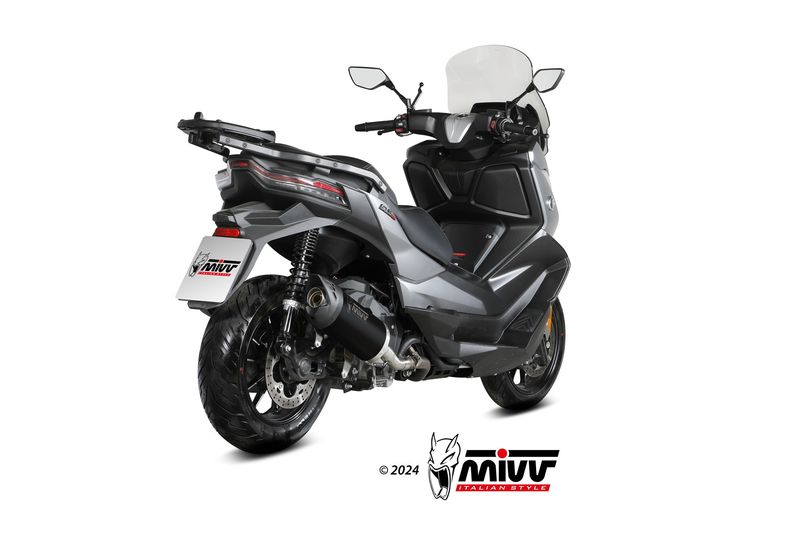 Escape Mivv TRANSPORTADOR DE ACERO INOXIDABLE NEGRO VOGE SFIDA SR4 MAX 2024 > 2025