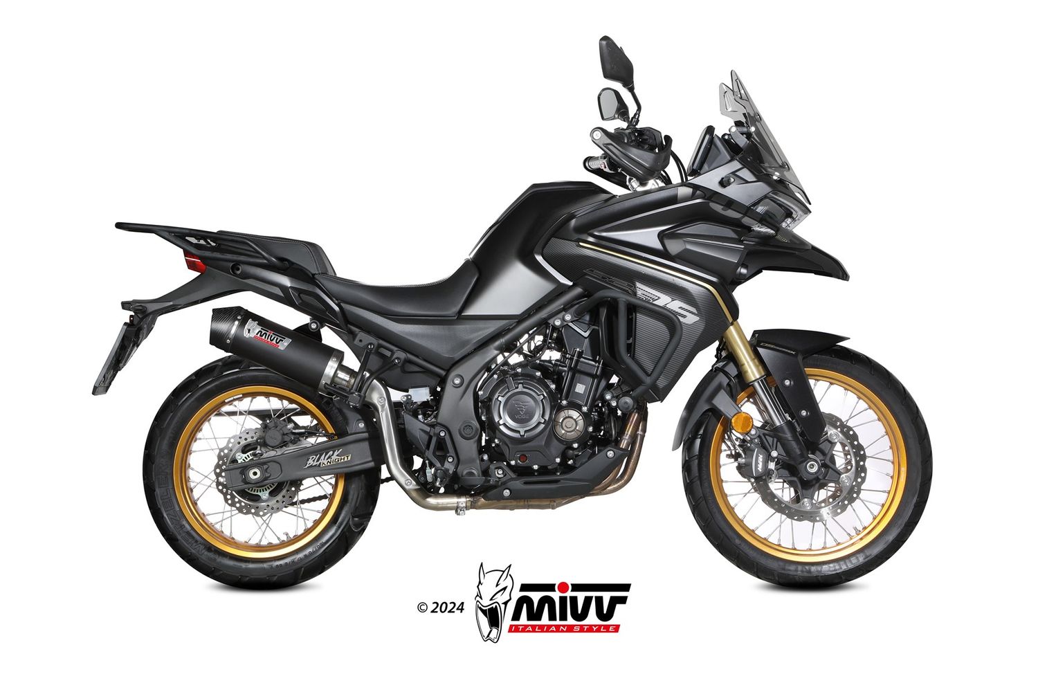 Escape Mivv OVALADO DE ACERO INOXIDABLE NEGRO CON COPA DE CARBONO VOGE VALICO 900 DSX 2024 > 2025