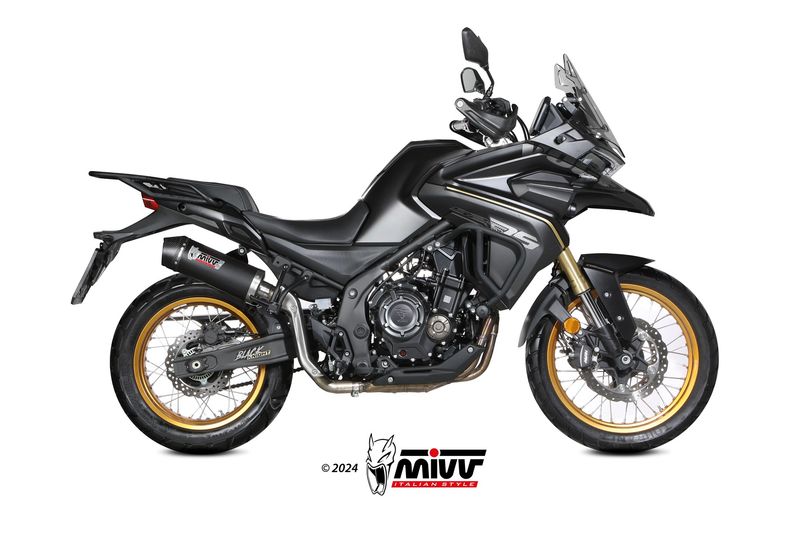 Escape Mivv OVALADO DE ACERO INOXIDABLE NEGRO CON COPA DE CARBONO VOGE VALICO 900 DSX 2024 > 2025