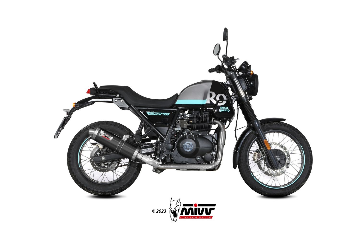 Escape Mivv OOVALADO ACERO INOXIDABLE NEGRO ROYAL ENFIELD SCRAM 411 2022 > 2024