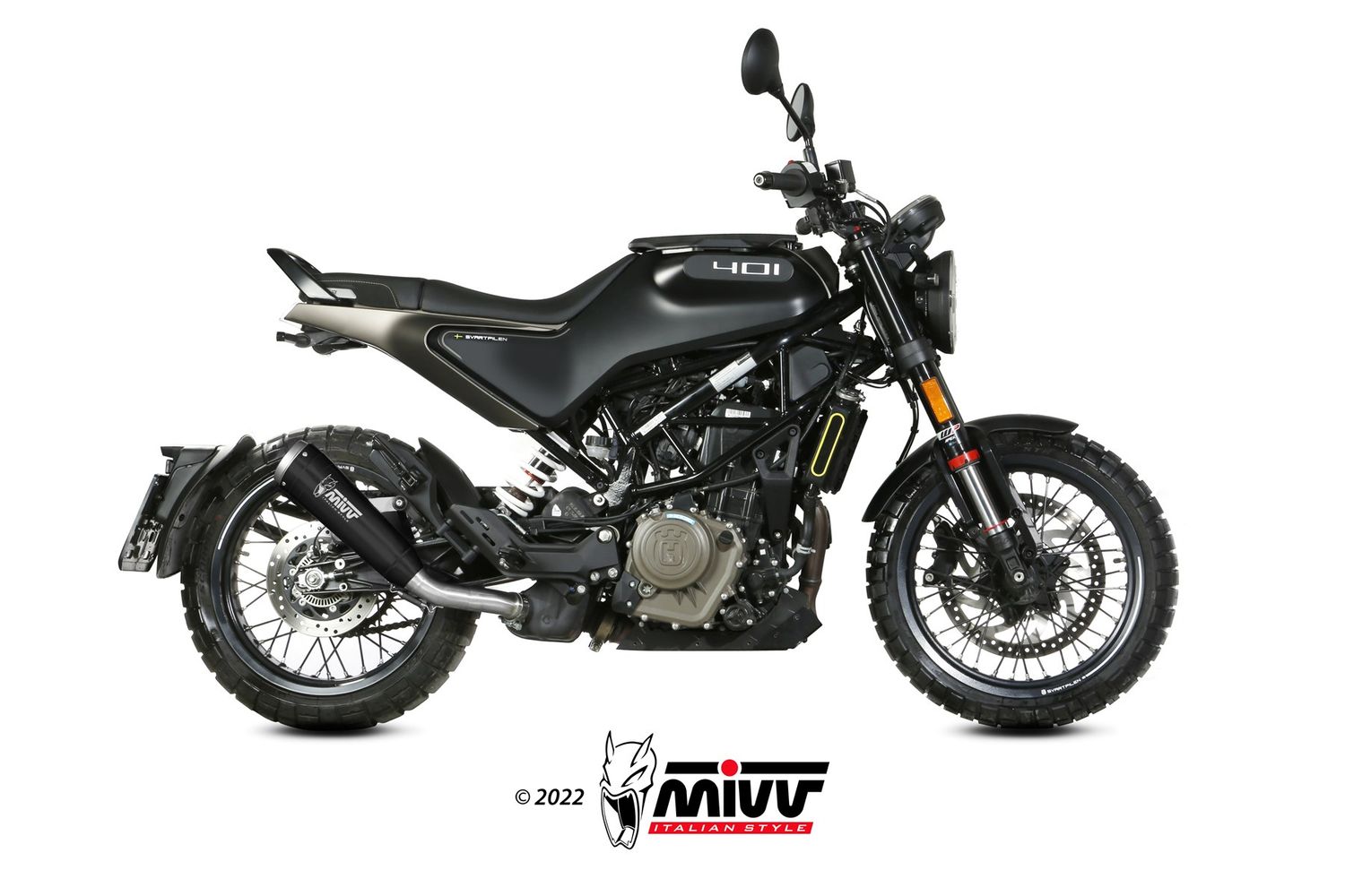Escape Mivv GHIBLI ACERO INOXIDABLE NEGRO HUSQVARNA SVARTPILEN / VITPILEN 401 2021 > 2023