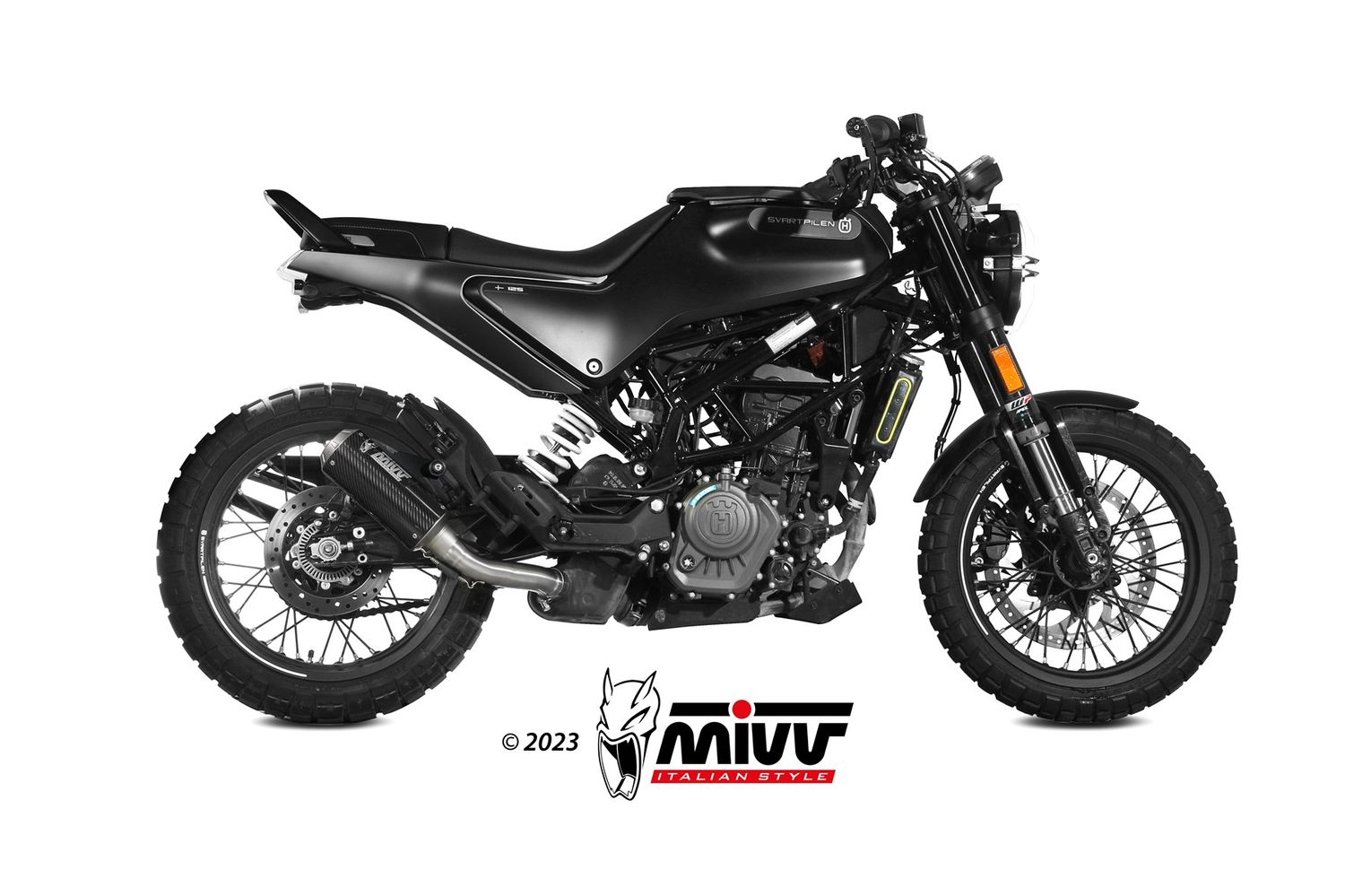 Escape Mivv MK3 CARBONO HUSQVARNA SVARTPILEN 125 2021 > 2023