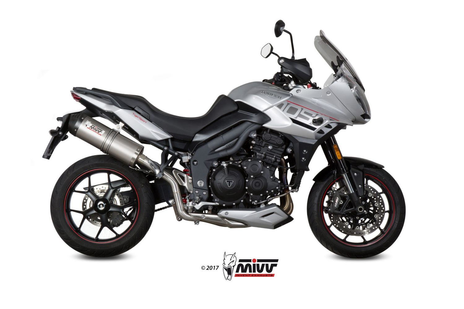 Escape Mivv OVAL TITANIO CON TAPA DE CARBONO TRIUMPH TIGER 1050 2017 > 2020