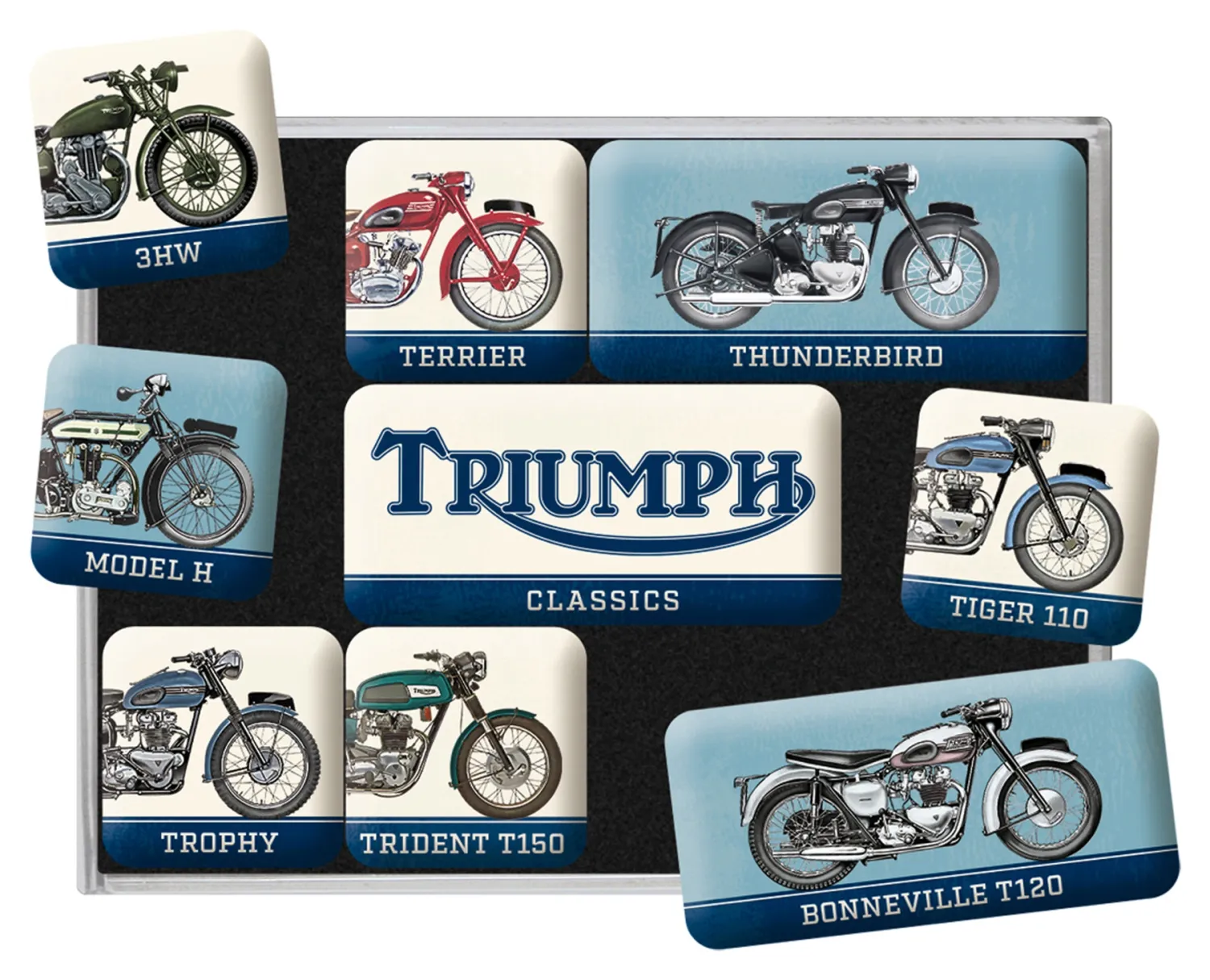Juego de imanes Triumph 9 piezas, incluida caja de regalo.