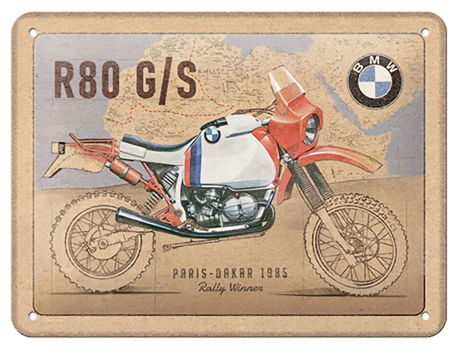 Letrero metálico BMW R 80 G/S