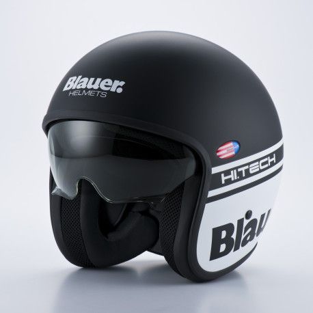 CASCO BLAUER PILOT 06 H.T. NEGRO MATE / BLANCO MATE